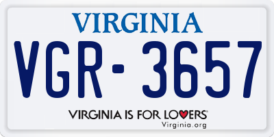 VA license plate VGR3657