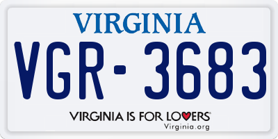VA license plate VGR3683