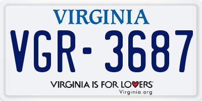 VA license plate VGR3687