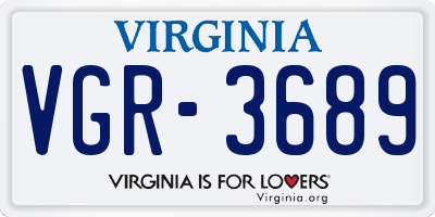 VA license plate VGR3689