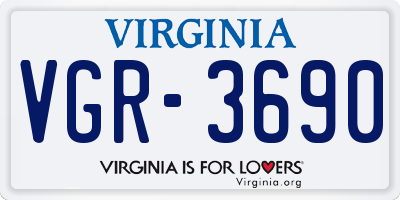 VA license plate VGR3690