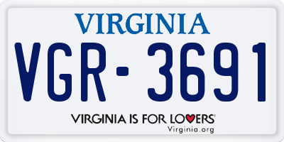 VA license plate VGR3691