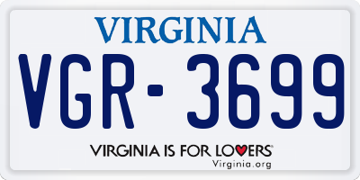 VA license plate VGR3699