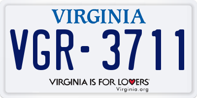 VA license plate VGR3711