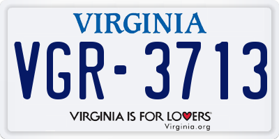 VA license plate VGR3713