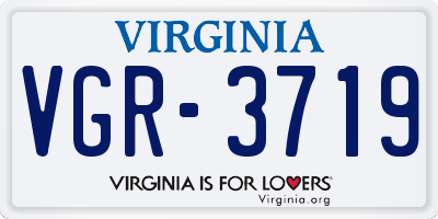 VA license plate VGR3719