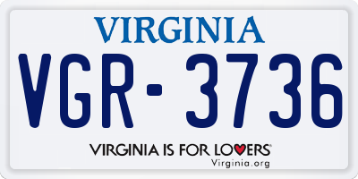 VA license plate VGR3736