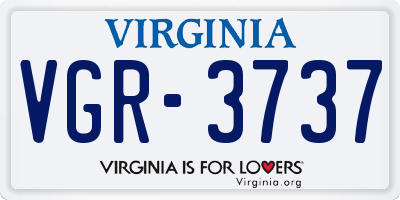 VA license plate VGR3737