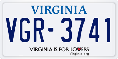 VA license plate VGR3741