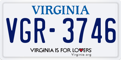 VA license plate VGR3746