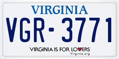 VA license plate VGR3771