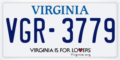 VA license plate VGR3779