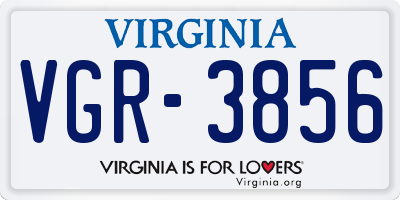 VA license plate VGR3856
