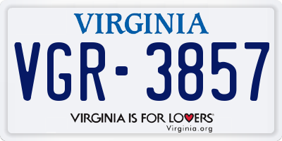VA license plate VGR3857