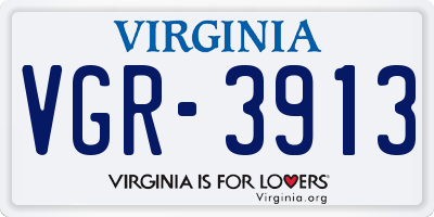 VA license plate VGR3913