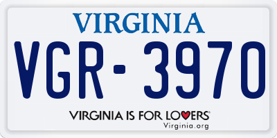 VA license plate VGR3970