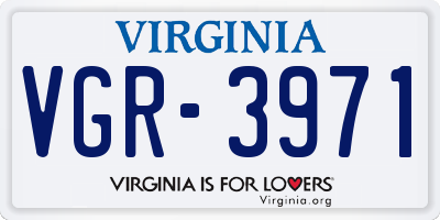 VA license plate VGR3971