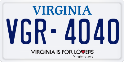 VA license plate VGR4040