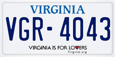 VA license plate VGR4043
