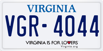 VA license plate VGR4044