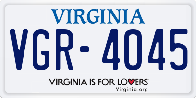 VA license plate VGR4045