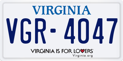 VA license plate VGR4047