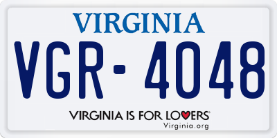 VA license plate VGR4048