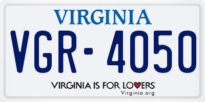 VA license plate VGR4050