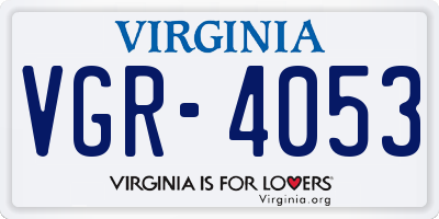 VA license plate VGR4053