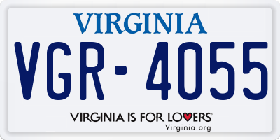 VA license plate VGR4055