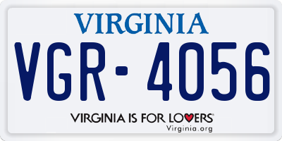 VA license plate VGR4056