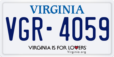 VA license plate VGR4059