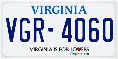 VA license plate VGR4060