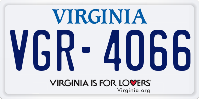 VA license plate VGR4066