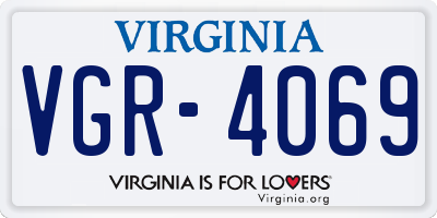VA license plate VGR4069