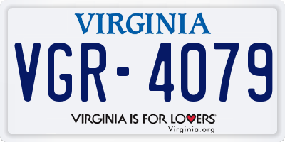 VA license plate VGR4079