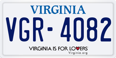 VA license plate VGR4082