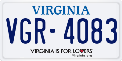 VA license plate VGR4083