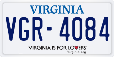 VA license plate VGR4084