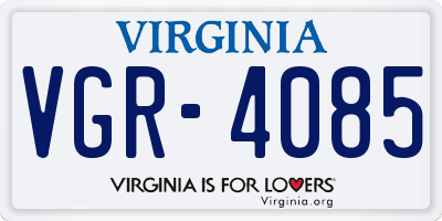 VA license plate VGR4085