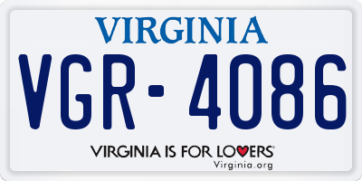 VA license plate VGR4086