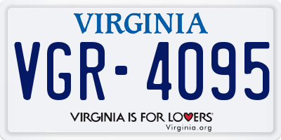 VA license plate VGR4095
