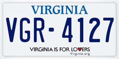 VA license plate VGR4127