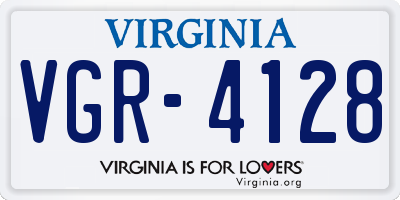 VA license plate VGR4128