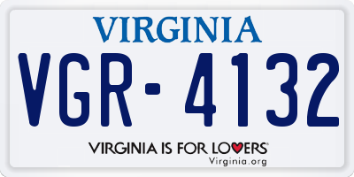 VA license plate VGR4132
