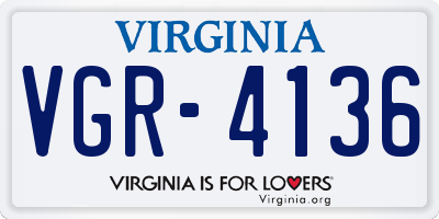 VA license plate VGR4136