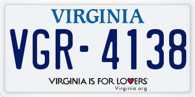 VA license plate VGR4138