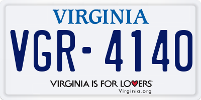VA license plate VGR4140
