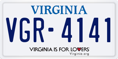 VA license plate VGR4141