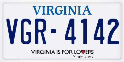 VA license plate VGR4142